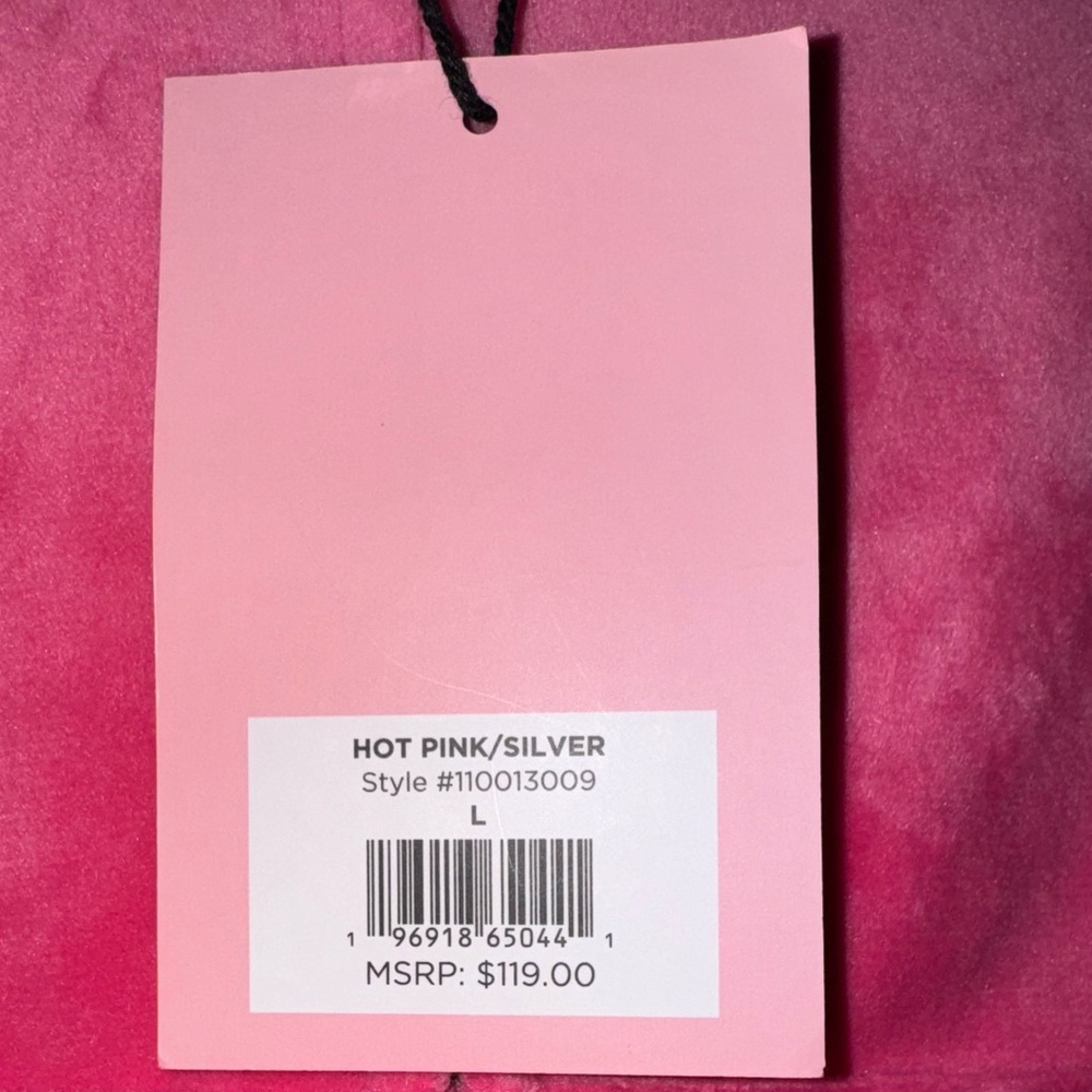 NWT - Juicy Couture OG Big Bling velour hoodie in the color "Hot Pink/Silver" - Picture 5 of 6